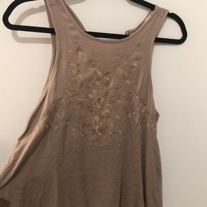 Embroidered high neck tank top